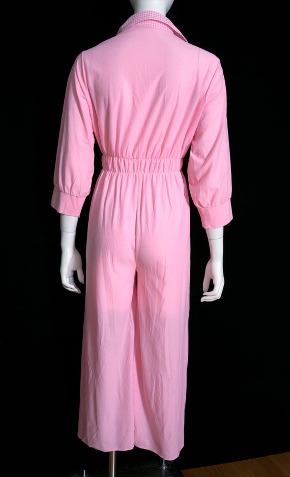 Sweet Vintage 60s 70s Pastel Pink Pajamas Jumpsui… - image 9