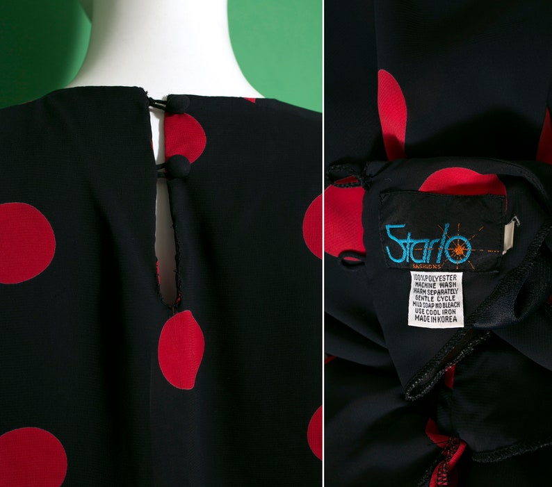 Fabulous Vintage 80s 90s Black Red Polkadot by Starlo image 10