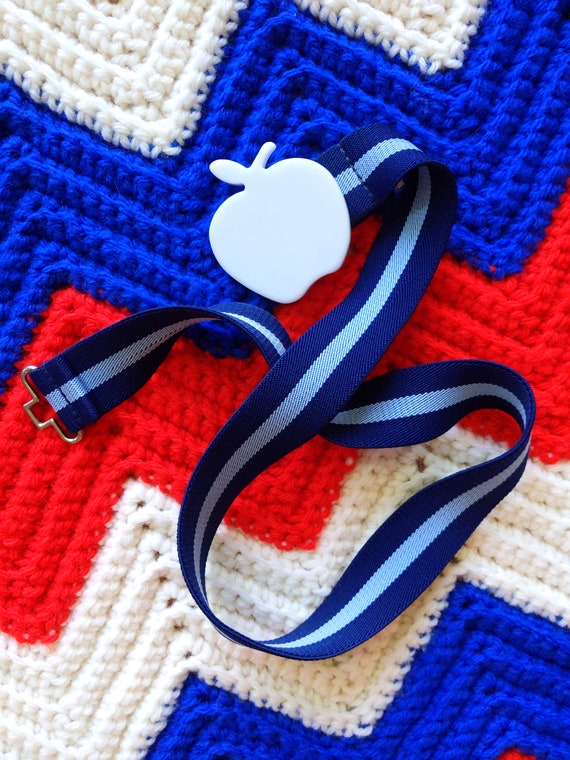 Cute Navy Blue Apple Statement Stretch Belt - image 4