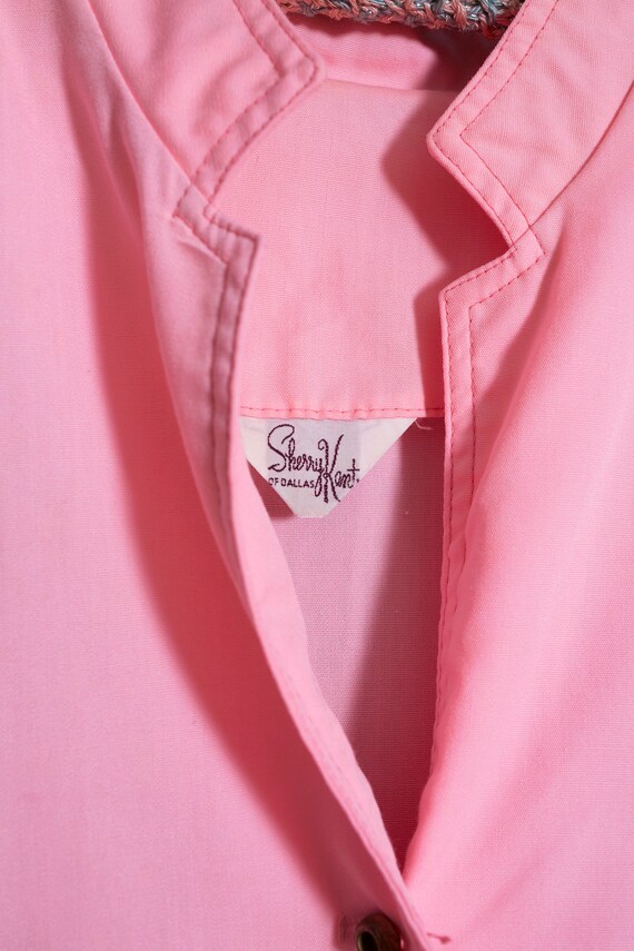 Comfy Chic Vintage 60s 70s Pastel Pink Shirt Dres… - image 9