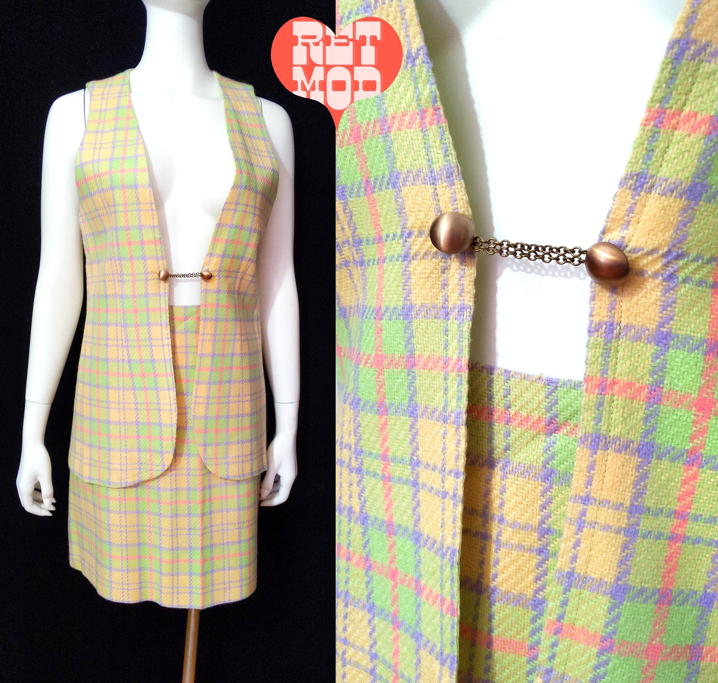 Yellow Plaid Skirt and Blazer