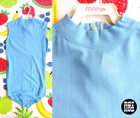 vintage ribbed primary colour bodysuit 70s vibe ... M / L ^^^ main image 0