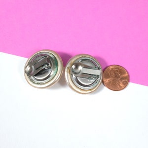 Vintage 60s Round Textured Pearl Style Clip-On Earrings image 6
