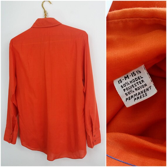 À manches longues bouton Vintage des années pour 70 Orange pour années homme bas chemise cool avec coutures bleu clair ! 37ba87 À manches longues bouton Vintage des années pour 70 Orange pour années homme bas chemise cool avec coutures bleu clair ! 37ba87