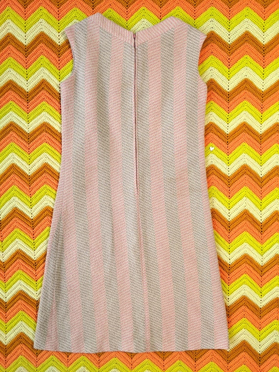 Cute Vintage 60s 70s Pastel Pink & Gray Tweed Sle… - image 7