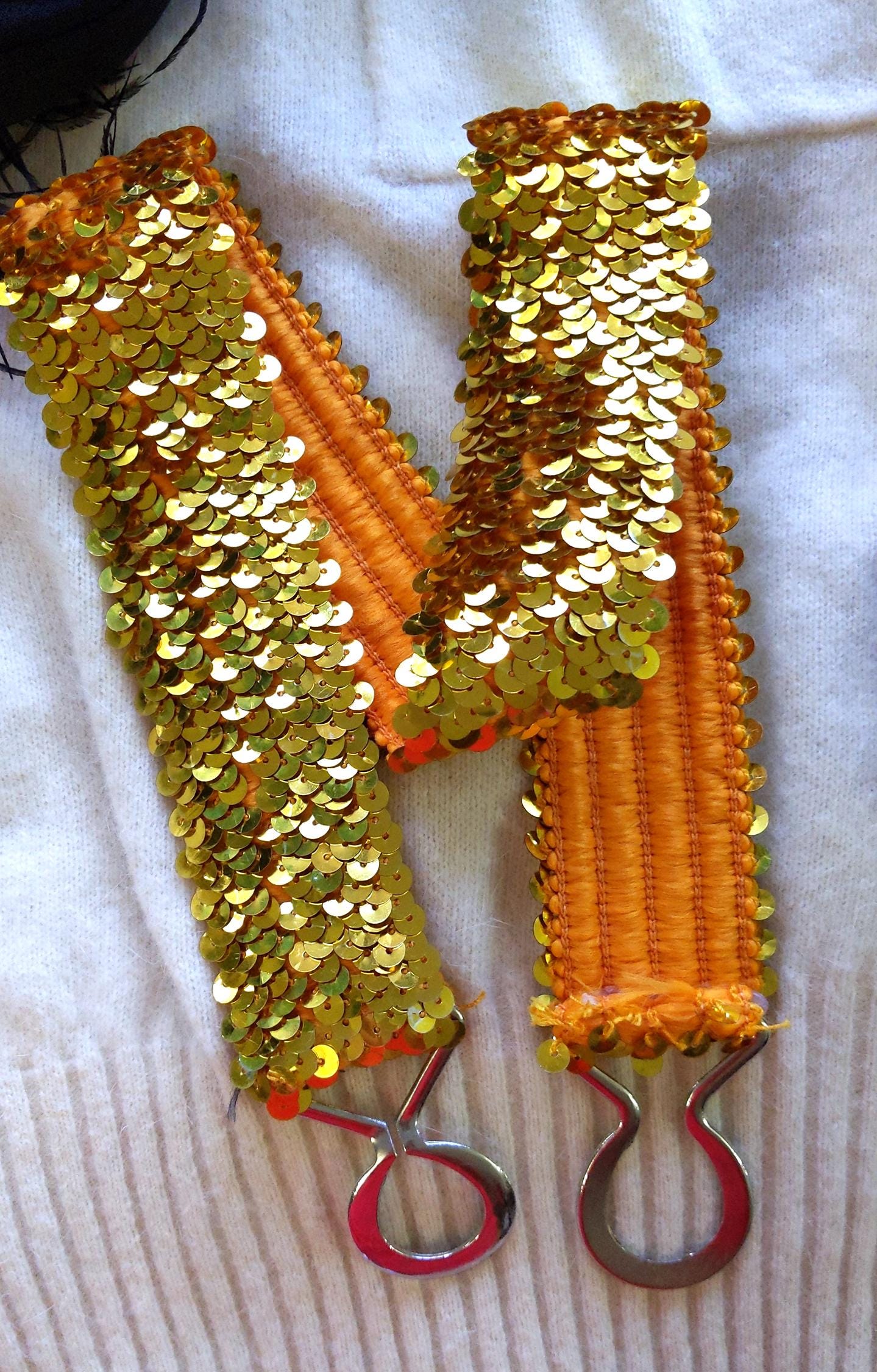 Vintage Gold Sequin Elastic Waist Belt with Multicolor Gems Elegant Sequin Belt Women main image 2