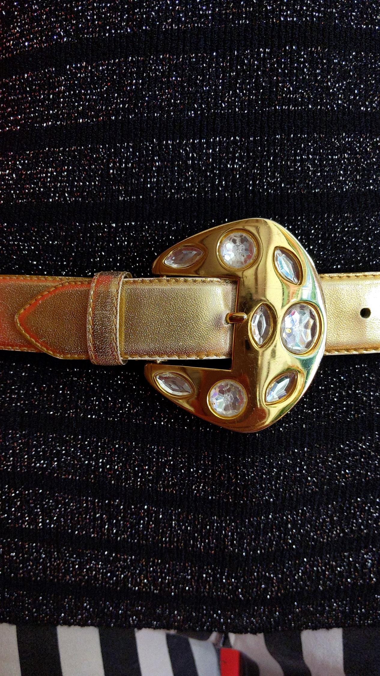 Iconic Designer Anne Klein for Calderon Gold Rhinestone 