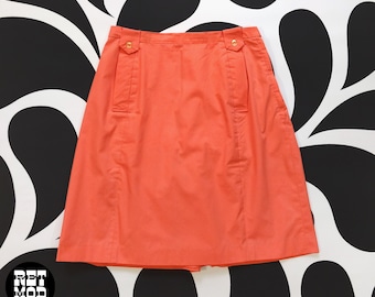 Easy Breezy Vintage 60s 70s Salmon Skort (Skirt with Built-In Shorts) with Pockets