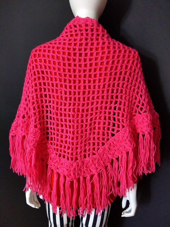 Absolutely Lovely Vintage 60s 70s Pink Shawl with… - image 5
