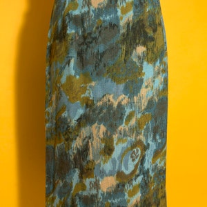 Interesting Vintage 50s 60s Blue Green Abstract Patterned Skirt image 2
