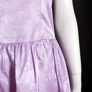 Lovely Vintage 90s Light Purple Shiny Floral Strapless Party Dress image 4