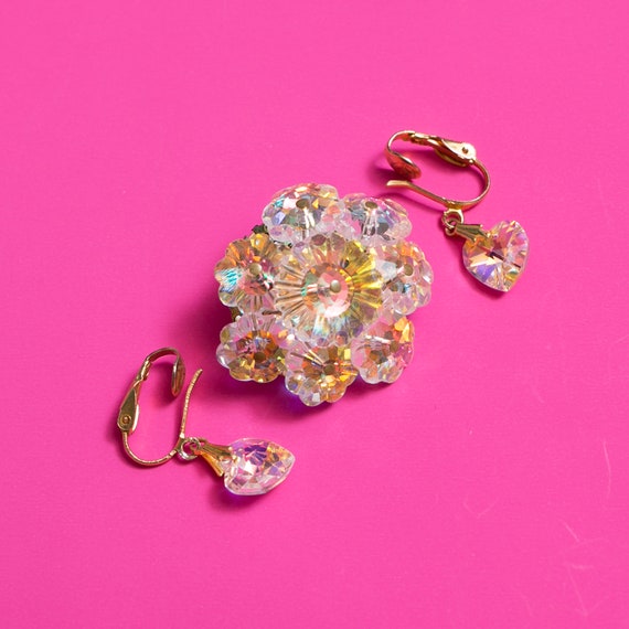 Absolutely Brilliant Vintage Iridescent Brooch & … - image 3