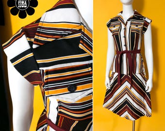 2-Piece Stripey Vintage 70s Skirt Set That Turns Heads