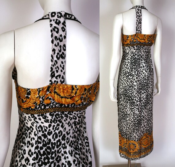 Very Baroque Vibe Animal Print Vintage 90s Halter… - image 9