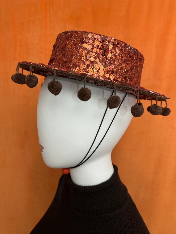 Fantastic Vintage 60s 70s Warm Brown Glitter Somb… - image 1