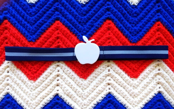 Cute Navy Blue Apple Statement Stretch Belt - image 6