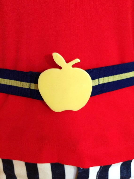 Cute Cream Apple Statement Navy Stretch Belt - image 2