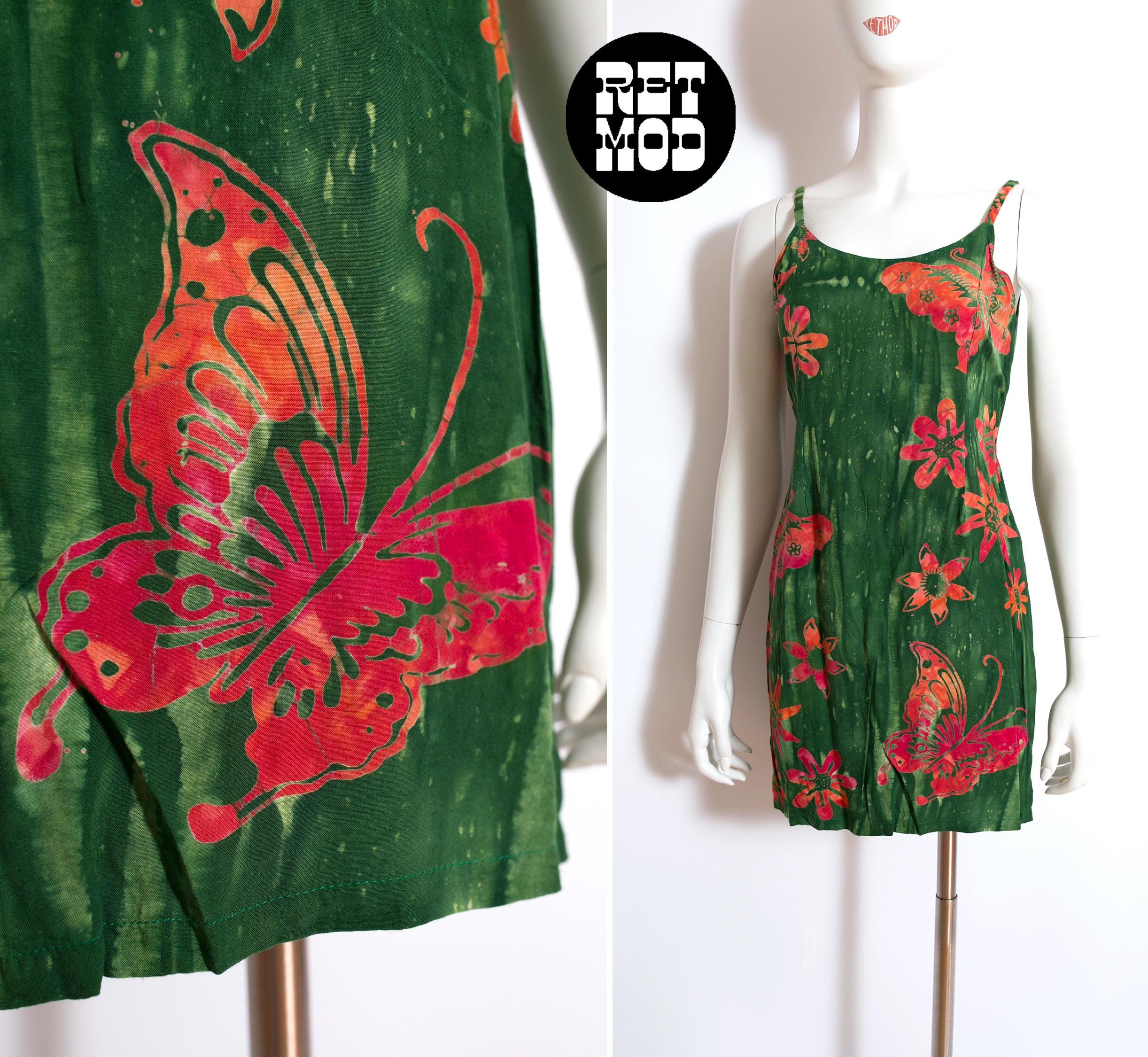 ワンピース USA VINTAGE 80s BATIK PRINT DRESS Vintage 80s Does 30s Cotton Day Dress/house Dress With Puffy