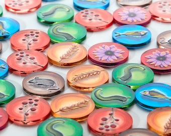 Set of acrylic tokens for Wingspan + expanion