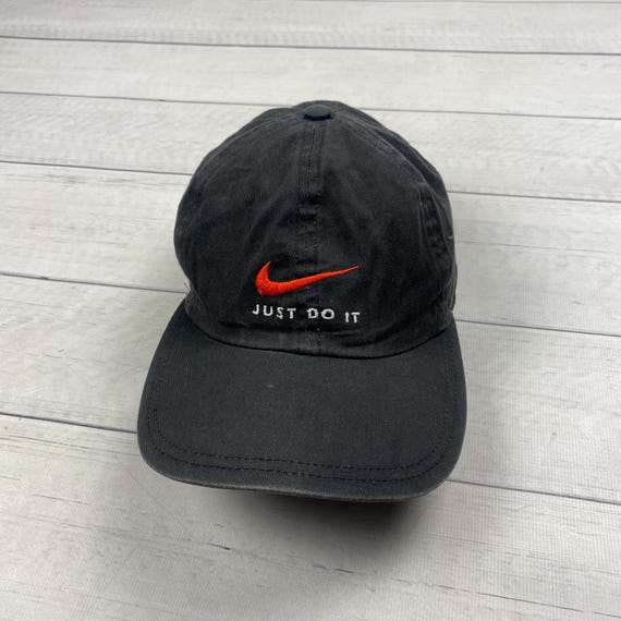 Nike Big Logo Just Do It Swoosh Vintage Red Label Cap Hat 90's - Etsy