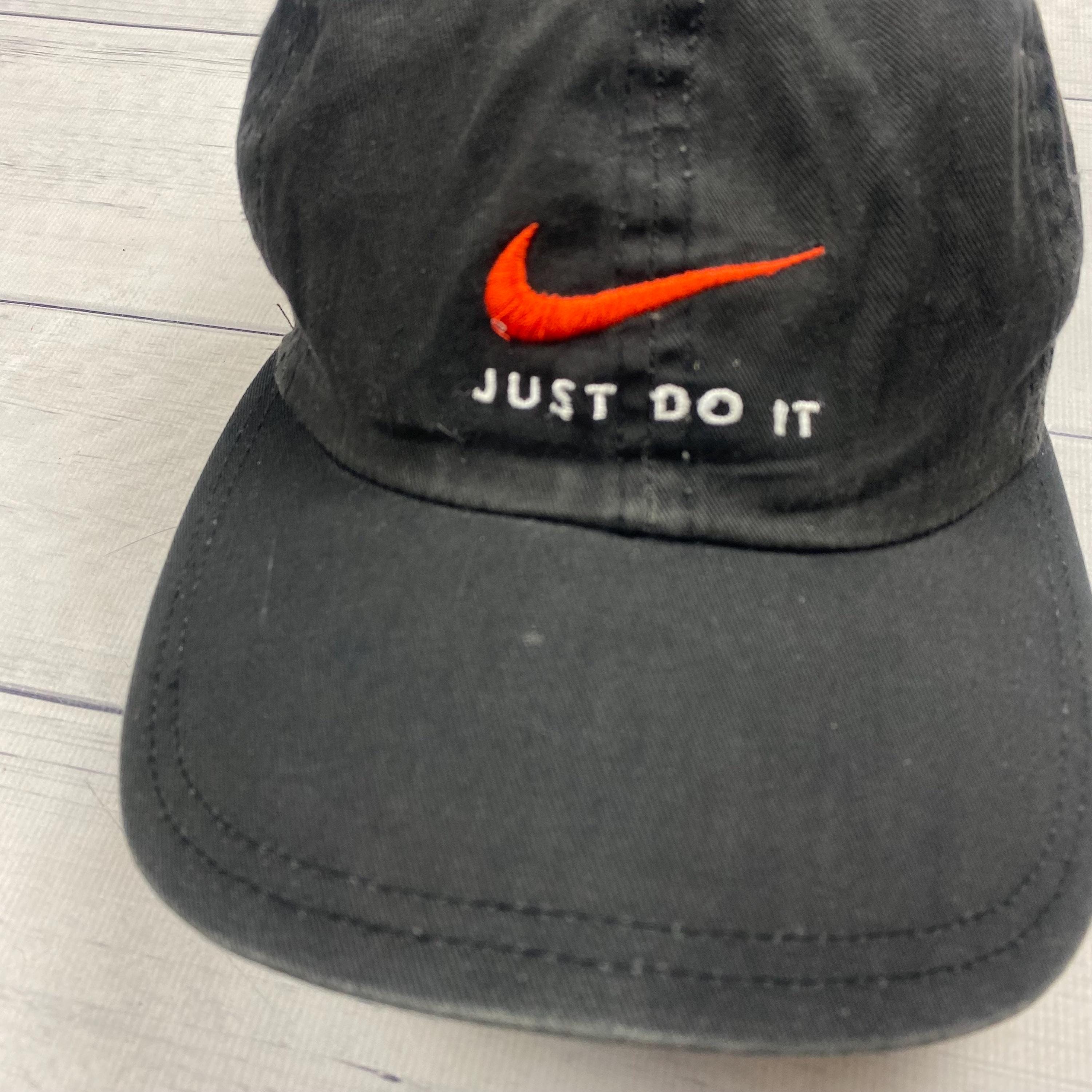 Nike Big Logo Just Do It Swoosh Vintage Red Label Cap Hat 90's - Etsy
