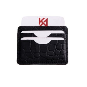 Card Holder - Crocodile Finish, Premium Leather, Minimalistic Card Holder, Gift Idea,