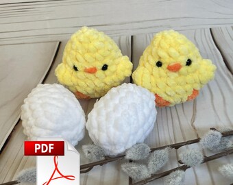 Pattern Crochet Chick & Egg – Amigurumi Easter PDF, DIY Spring Decor, Farm Animal Crochet toy, Handmade Gift, Easter Decoration
