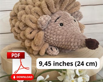 Pattern Small Plush Hedgehog Amigurumi – Crochet Pattern – Alize Puffy Pattern – Cute DIY Woodland Animal Toy Tutorial - Amigurumi Hedgehog