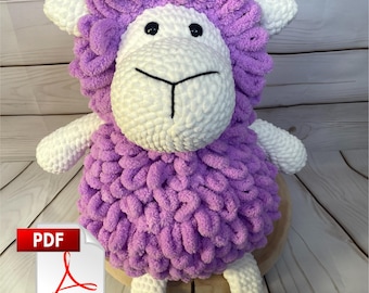 Pattern Crochet Sheep PDF, Alize Puffy yarn pattern, Crochet Toy Pattern, Instant Download, Easy Animal Crochet Pattern