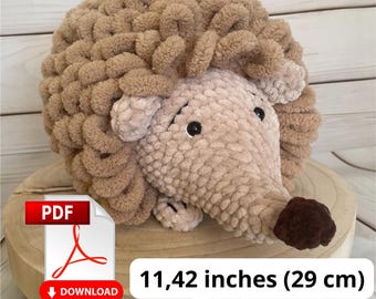 Pattern Medium Plush Hedgehog Amigurumi – Crochet Pattern – Alize Puffy Pattern – Cute DIY Woodland Animal Toy Tutorial - Amigurumi Hedgehog