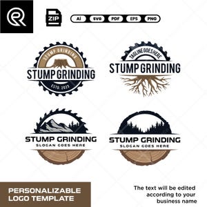 Personalized Tree & Stump Removal Logo Bundle – Tree Service Landscaping Customizable Vector AI SVG PDF