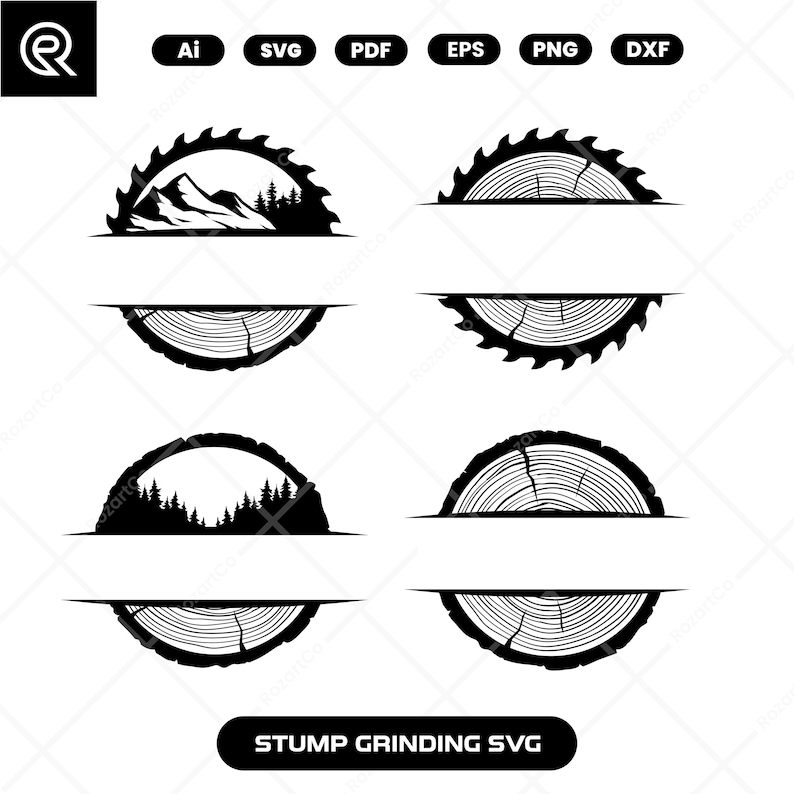Stump Grinding SVG Bundle: Tree Removal Clipart, Forestry Logo (digital ...