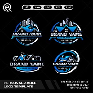 Personalized Cleaning Service Logo Template: Power Wash, Home Innovation