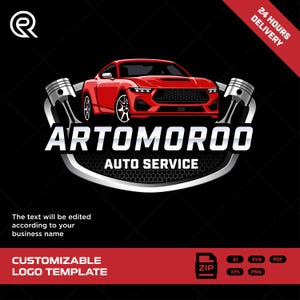 Auto Service Car Repair Shop Logo for Mechanic & Garage Business | customizable logo vector