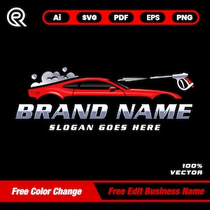 car wash logo - auto detailing - car logo design - sport car - detailing - car vector - vector - illustration - automotive logo - automotive
