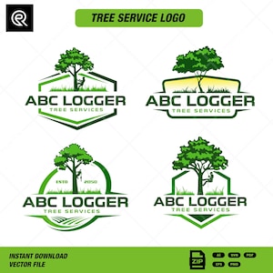 Professional tree cutting service logo Tree service logo Tree removal logo Arborist logo Tree logger Landscaping & tree care logo bundle
