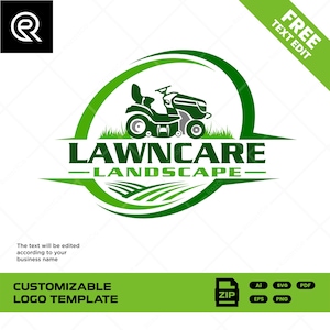 Lawn Mower Logo, Zero Turn Mower Logo, Landscaping Logo, Yard Service Logo, Lawn Care Logo Design, Lawn Mowing Logo, Lawn Care Templates