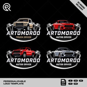 car service logo car repair logo auto garage logo template automotive logo sport car and pickup piston logo bundle
