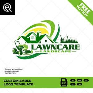 lawn care logo lawn mower service landscaping logo-zero turn mowers gardening - lawn care service