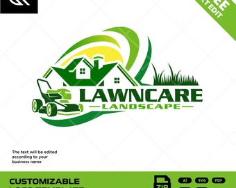 Diseño de logotipo para cuidado del césped: marca personalizada para servicios de paisajismo