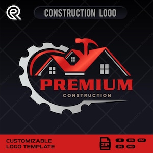 House Construction Logo Template: Home Repair, Contractor Vector Design