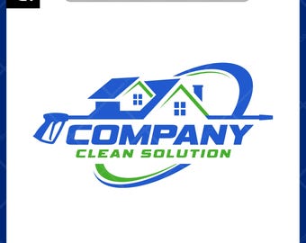 Power Washing Logo: House Cleaning logo