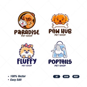 Pet care logo Veterinarian Logo petsitting logo grooming pet shop logo - logo design template