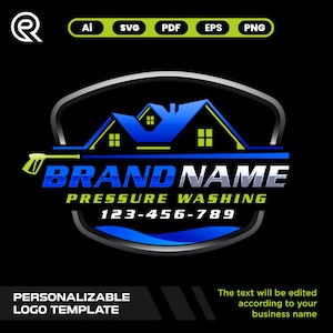 Pressure Washing Logo Design: Home Service Branding (Vector Files Included)