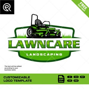 Lawn Mower Logo, Zero Turn Mower Logo, Landscaping Logo, Yard Service Logo, Lawn Care Logo Design, Lawn Mowing Logo, Lawn Care Templates