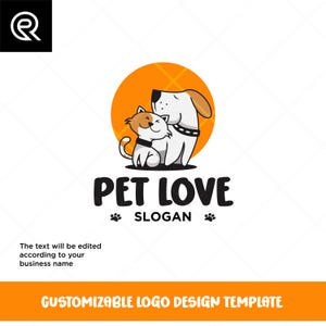 Pet care logo Veterinarian Logo petsitting logo pet care dog logo cat logo- customized logo template