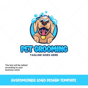 Pet grooming logo petsitting pet care dog logo golden retriever logo - customized logo template