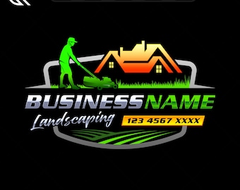 Logo-ontwerp gazononderhoud: landschapsarchitectuur en tuinonderhoud