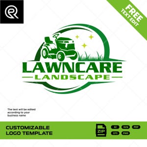 lawn mower logo template lawn care logo lawn service -zero turn mowers gardening - lawn care service