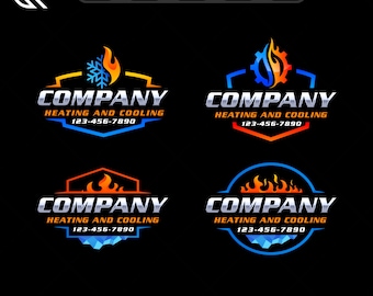 HVAC logo heating and cooling business
